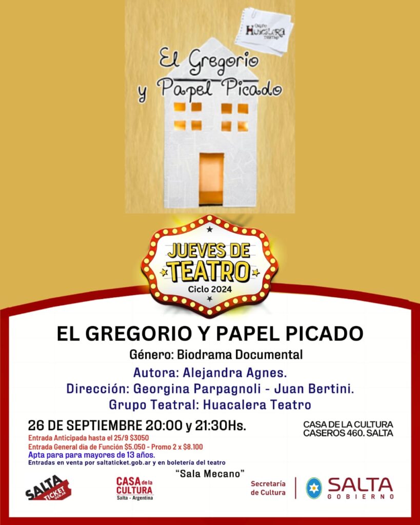 Jueves de Teatro: “El Gregorio y Papel Picado”